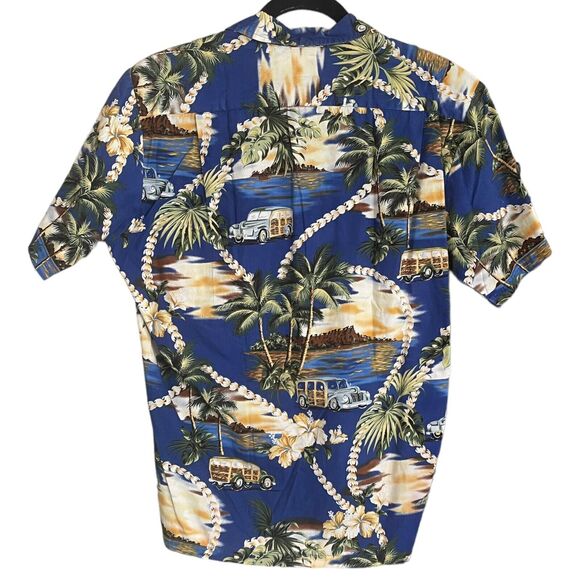 Mens Hawaiian Shirt Woody Diamond Head Palm Vintage Hawaii Brand Cotton Small - Picture 2 of 4